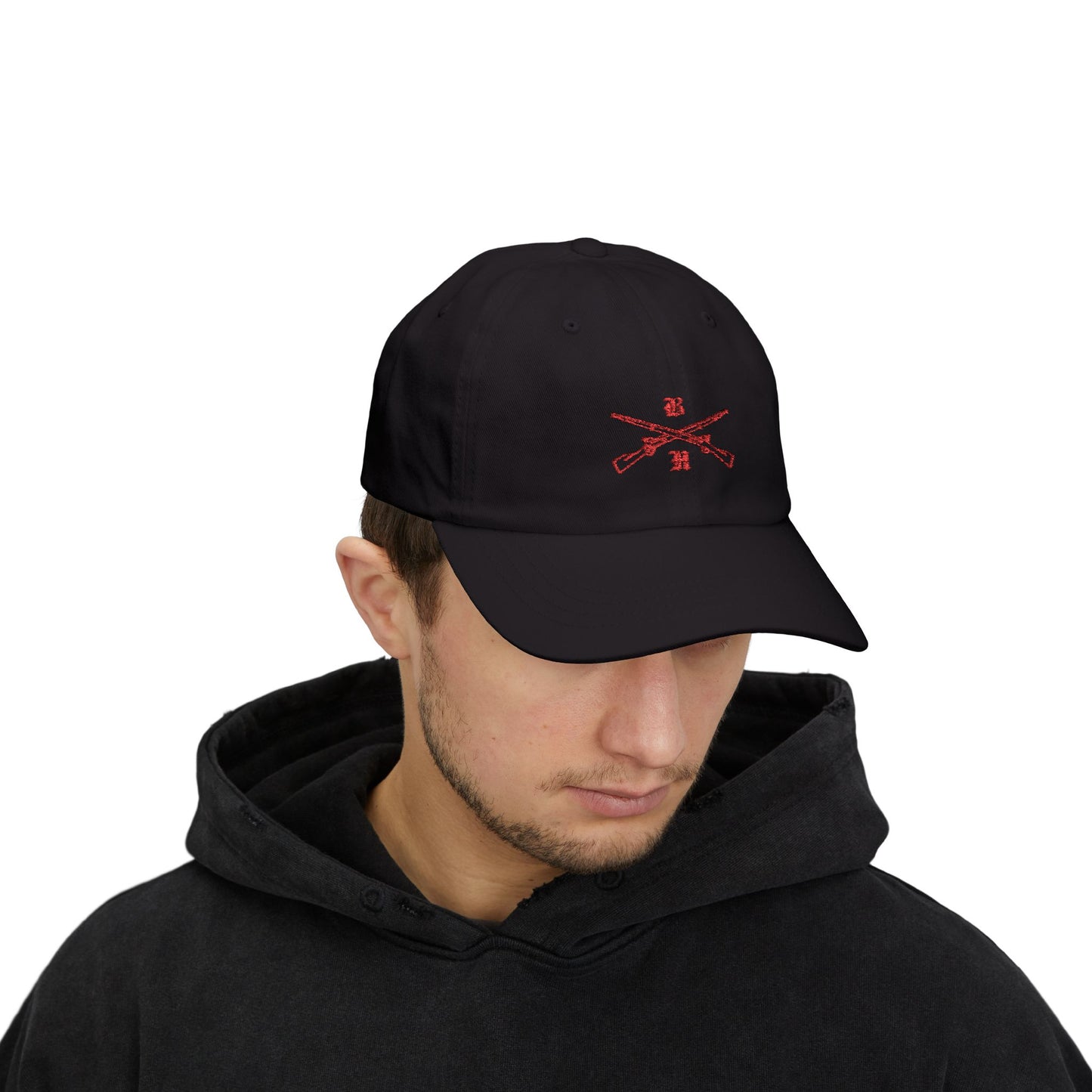 Classic Dad Cap - Black and Red Cross Rifles