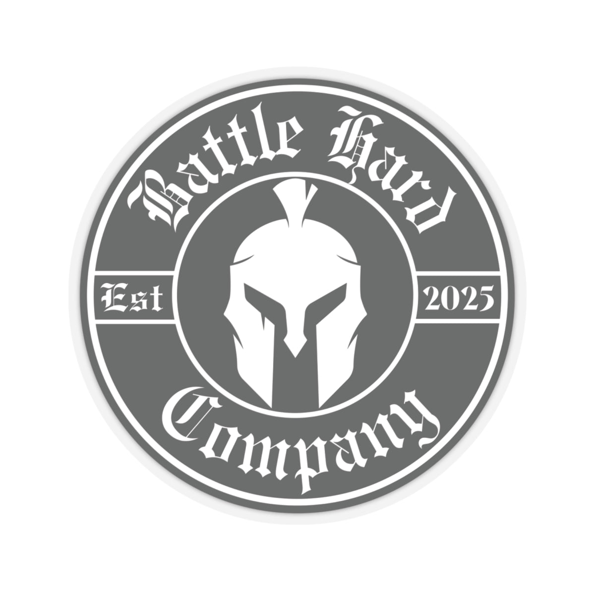 Spartan Helmet, Circle Logo, Sticker