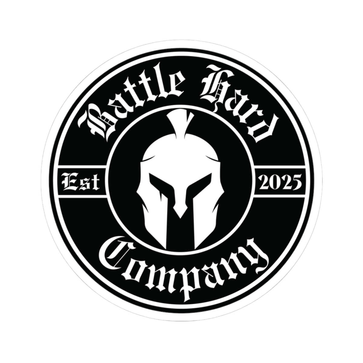 Spartan Helmet, Circle Logo, Sticker