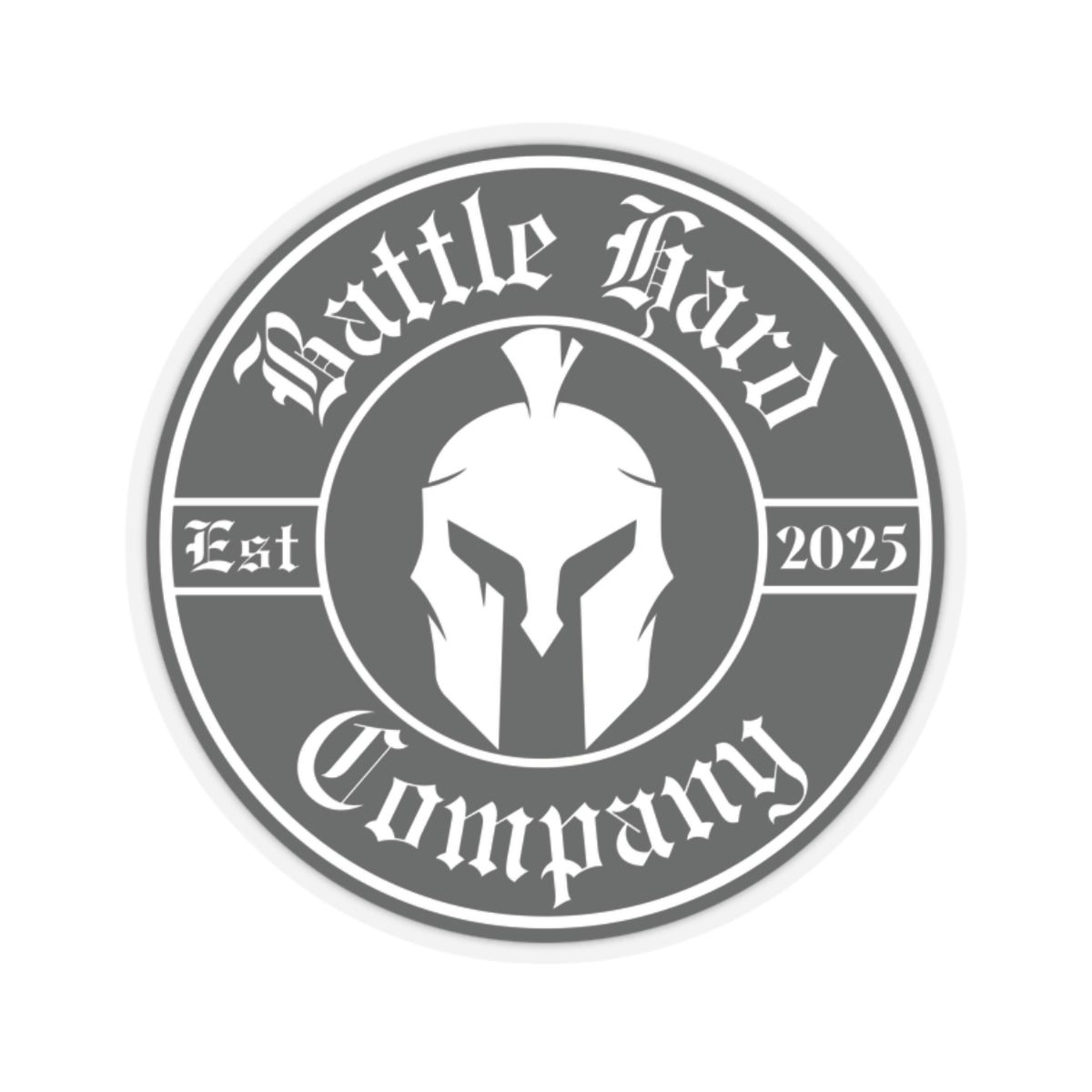 Spartan Helmet, Circle Logo, Sticker