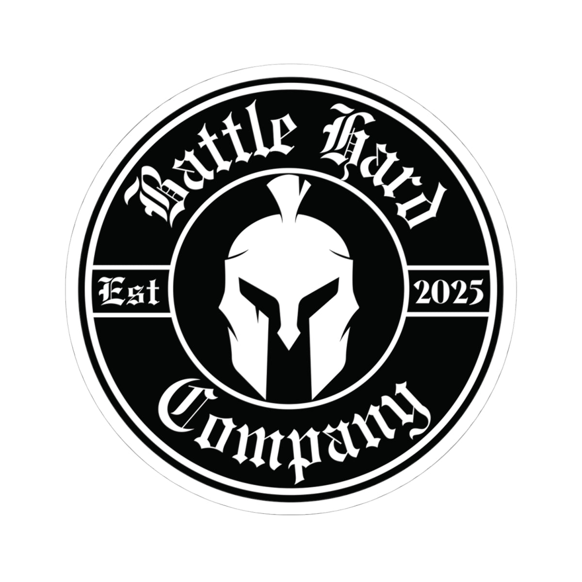 Spartan Helmet, Circle Logo, Sticker