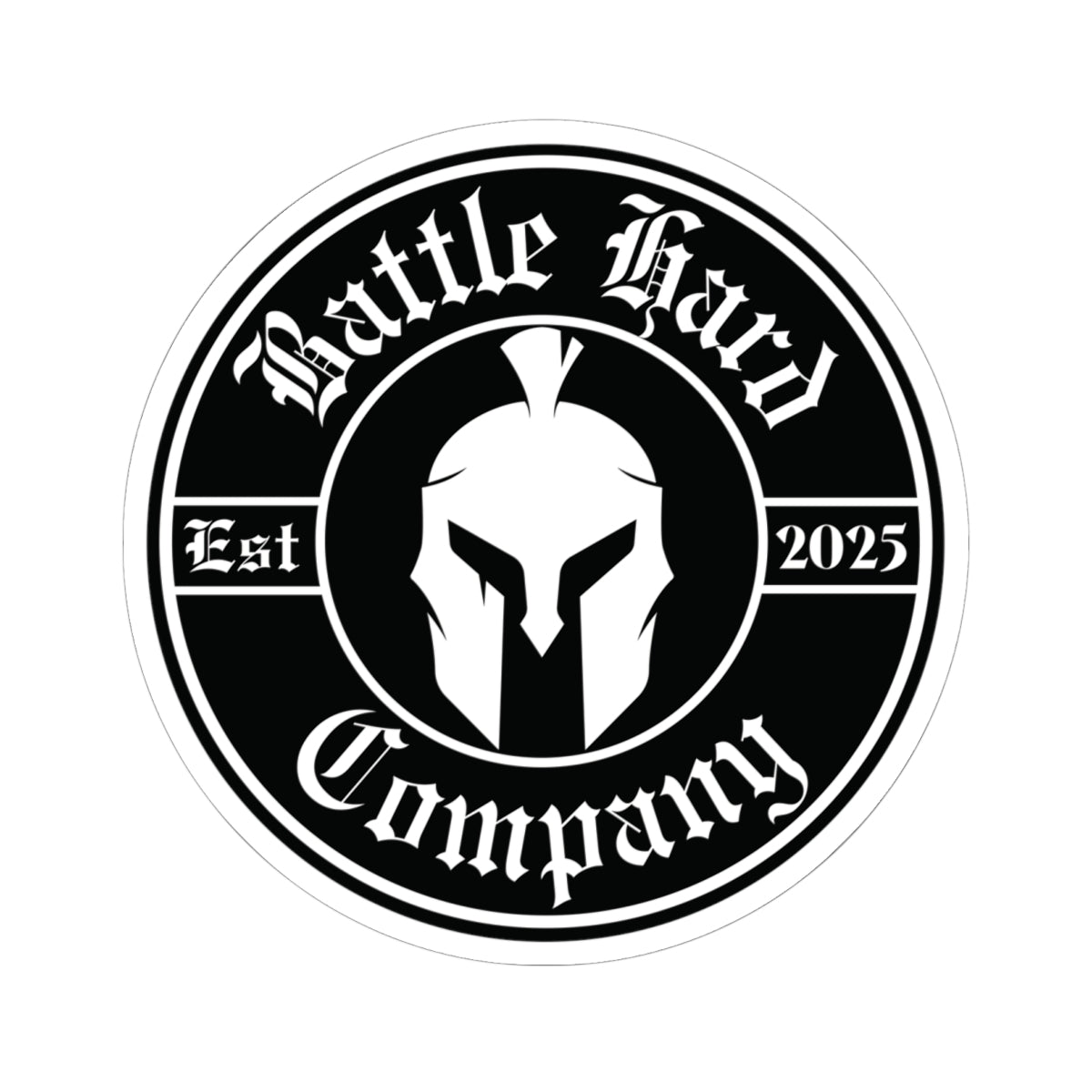 Spartan Helmet, Circle Logo, Sticker