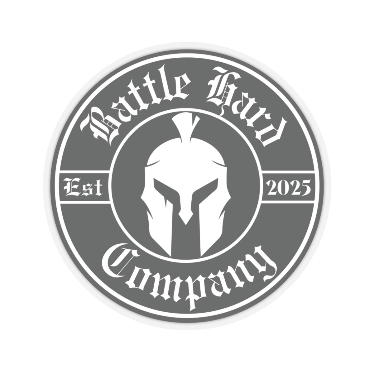Spartan Helmet, Circle Logo, Sticker